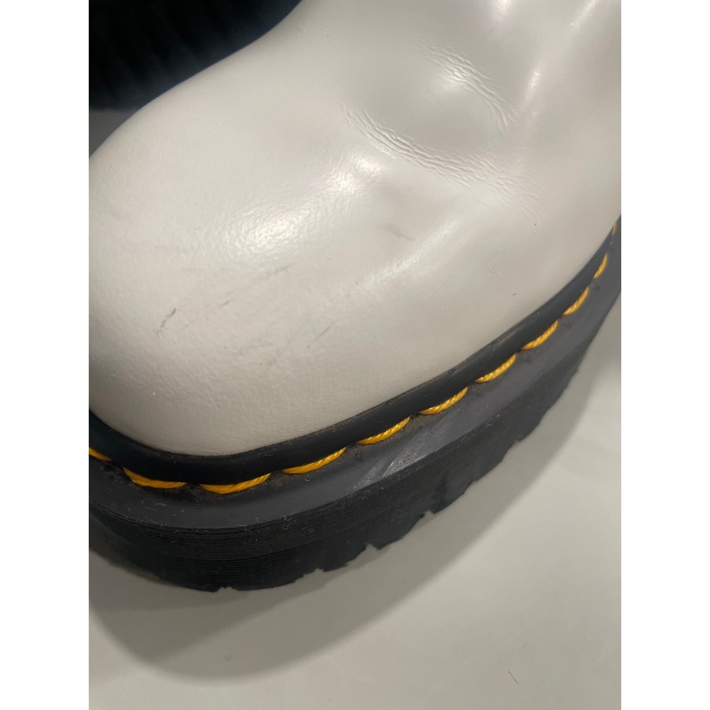 Dr. Martens 2976 Quad White Leather Platform Chelsea Boots Mens 9 Womens 10 - Picture 8 of 9